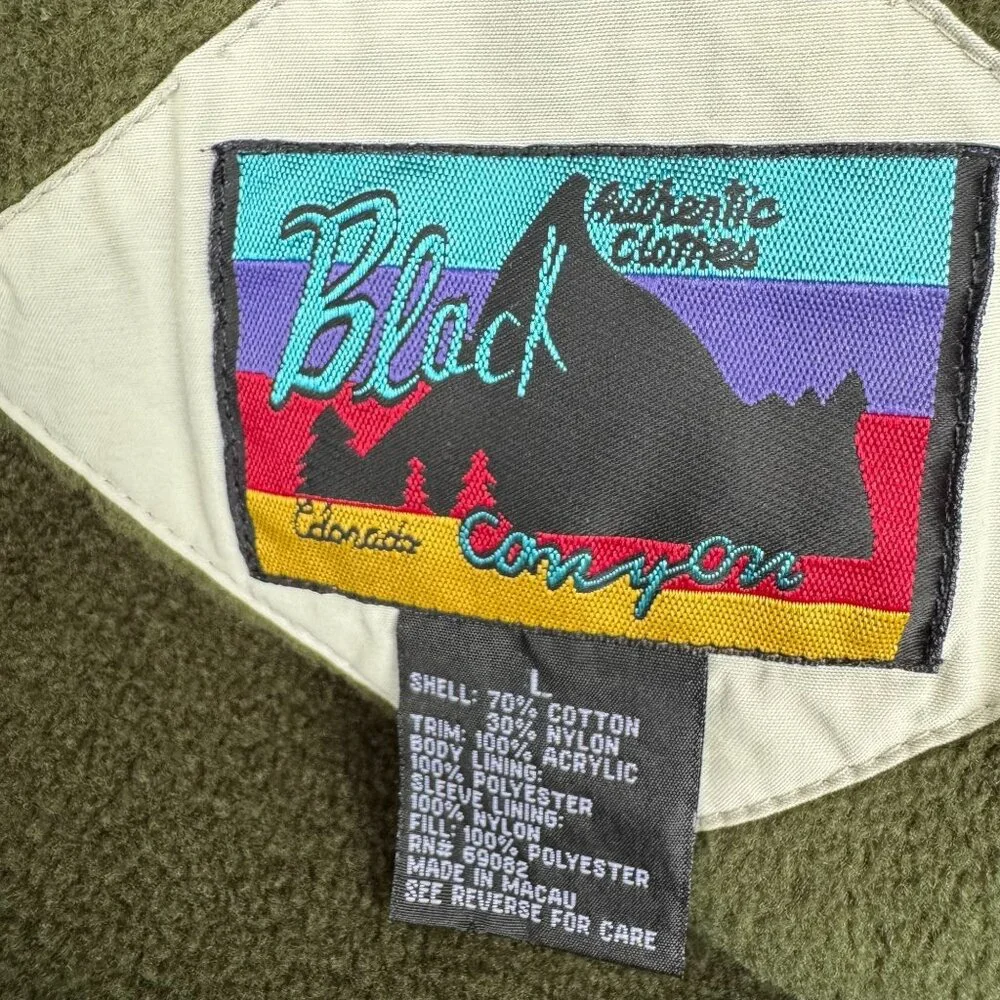 Black Canyon Vintage 90s Gorpcore Fleece Lined Bomber Jacket White Mens L Hiking